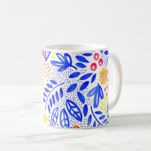 Café Taza floral del Watercolour de la belleza