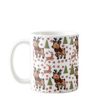 Taza floral linda de reno