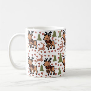 Café Taza floral linda de reno