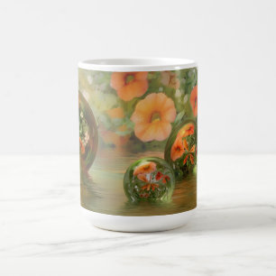 Café taza floral y de mármol de 3D