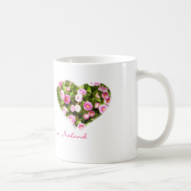 Café Taza floreciente rosada de los corazones (Derecha)