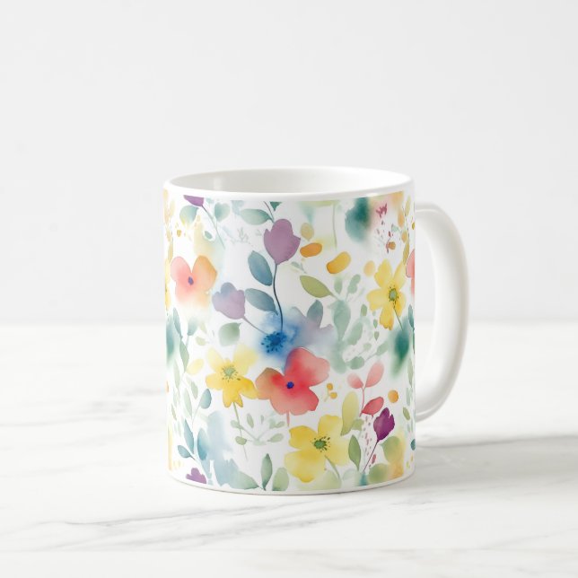 Café Taza Flores de Primavera Watersolor (Anverso derecho)