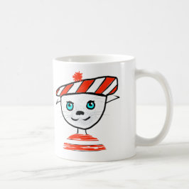 Café Taza francesa de Bonjour del gato