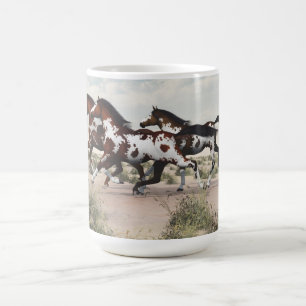 Café Taza galopante de los caballos