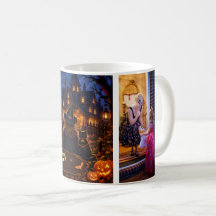 Taza Gato Negro Foto Nombre de Familia Halloween