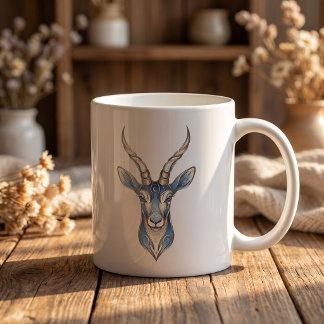 Café Taza Gazela Celeste Oro & Azul Línea de Lujo Arte