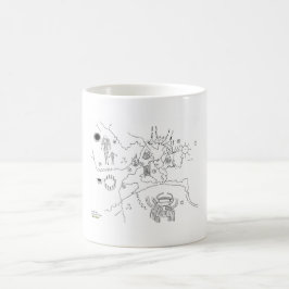 Café Taza gemela de los picos - mapa negro de Logde