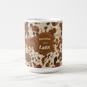 Café Taza genuina con patrón de cuero de vaca latte 100