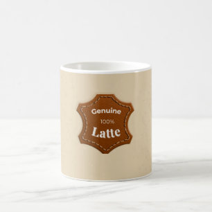 Café Taza genuina con patrón neutro de latte 100%