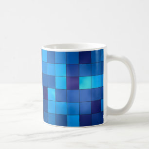 Café Taza geométrica de los cuadrados del azul y de la