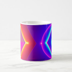 Café Taza geométrica de neón abstracto - forma de neón