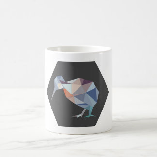 Café Taza geométrica del pájaro del kiwi de NZ