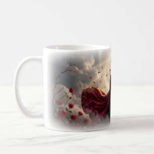 Café Taza gótica de la reina del vino y las rosas a la 