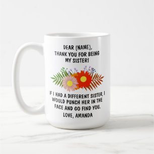 Café Taza Gracias Por Ser Mi Hermana, Regalo De Familia
