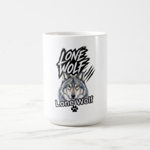 Café Taza Gráfica de Lobo Solitario