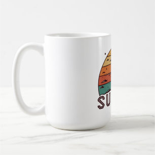 Café Taza Gráfica del Horizonte de la Puesta de Sol Ret