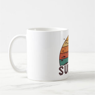 Café Taza Gráfica del Horizonte de la Puesta de Sol Ret