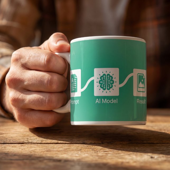 Café Taza gráfica del proceso de creador de IA (Subido por el creador)