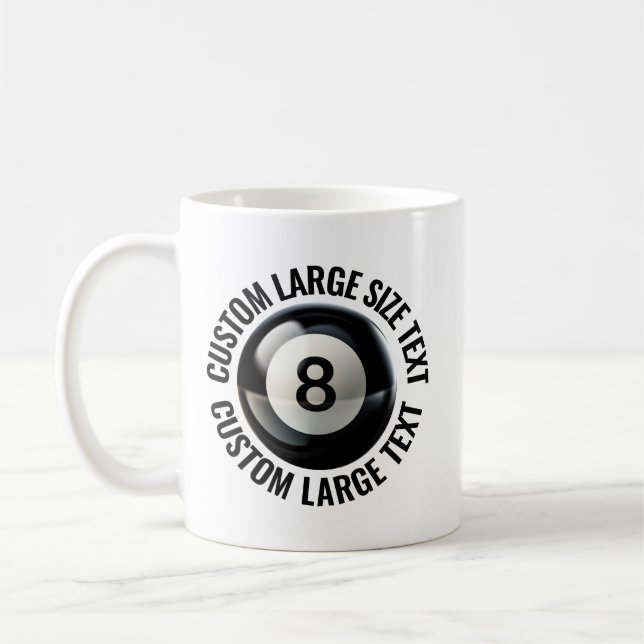 Café Taza Grande de 11oz Personalizada con Bola 8 (Izquierda)