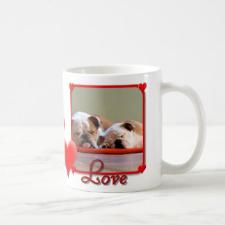 Café Taza grande de los bulldoges del amor