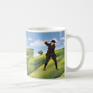 Café Taza grande del golf del golfista del período de