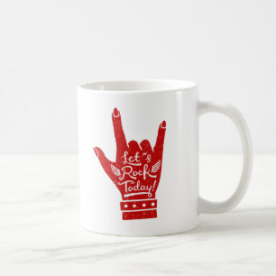 Café Taza Grunge de postura de mano de Let Rock Today