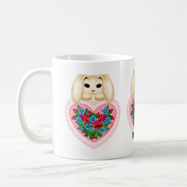 Café Taza Heart de conejo Bunny (Izquierda)