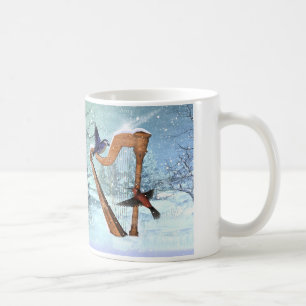 Café Taza hermosa de la arpa del invierno