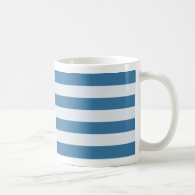 Café Taza horizontal azul de la raya (Derecha)