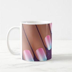 Café Taza ilustrada de la manicura