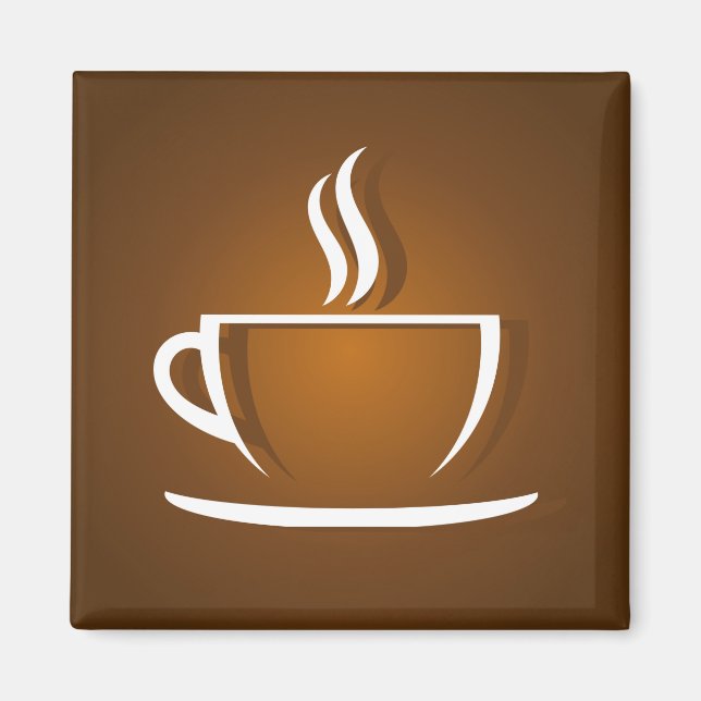 Café taza imán marrón (Frente)