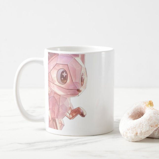 Café Taza impresa de gato rosa (Con donut)
