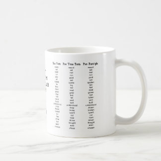 Café Taza inglesa irregular de los verbos
