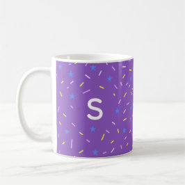 Café Taza inicial de salpicaduras alegres