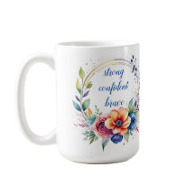 Taza inspiradora floral de cerámica artística