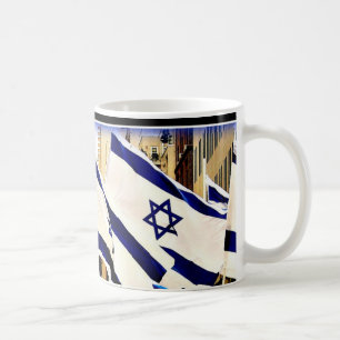 Café Taza israelí de la bandera