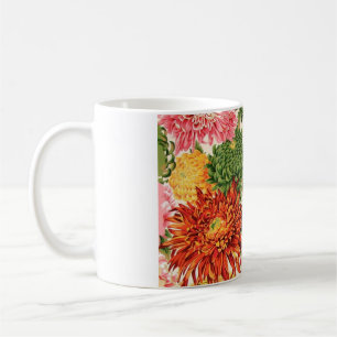 Café Taza japonesa del crisantemo de la tela de Philip
