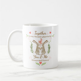 Café Taza Juntos Tú y Yo - Taza de Pareja de Conejitos 