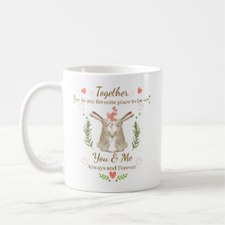 Café Taza Juntos Tú y Yo - Taza de Pareja de Conejitos