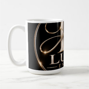 Café Taza K Luxe Queen – Logo de Corona Negro y Dorado