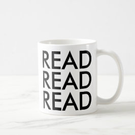 Café taza leer leer leer | Lema de amante de los libros