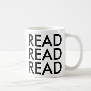Café taza leer leer leer   Lema de amante de los libros