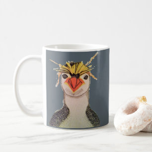 Café Taza linda de la cara del pingüino