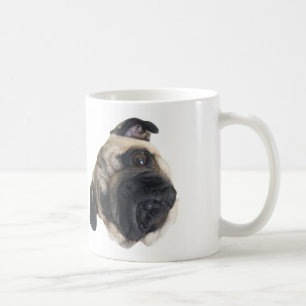 Café Taza linda de la inclinación de la cabeza del