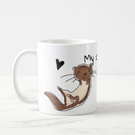 Café Taza linda de la nutria