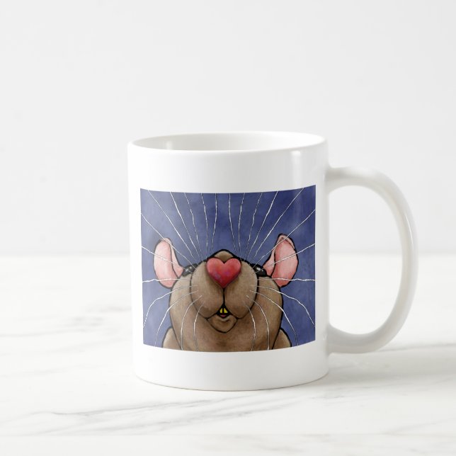 Café Taza linda de la rata del corazón (Derecha)