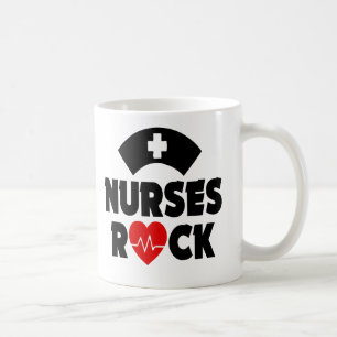 Café Taza linda de la roca de las enfermeras