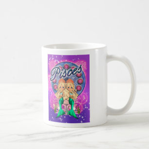 Café Taza linda de la sirena de Piscis del zodiaco