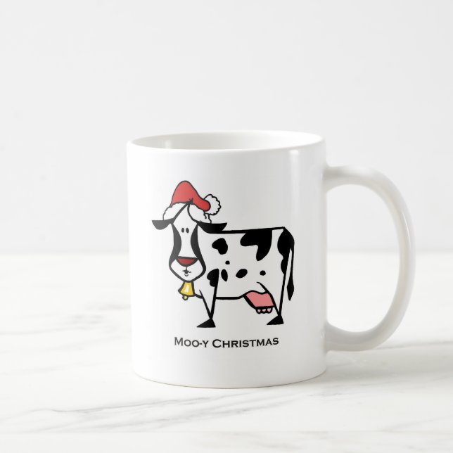 Café Taza linda de la vaca del navidad (Derecha)