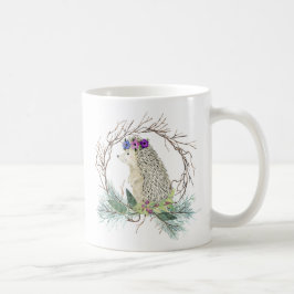 Café Taza linda de las ramas del pino de la guirnalda